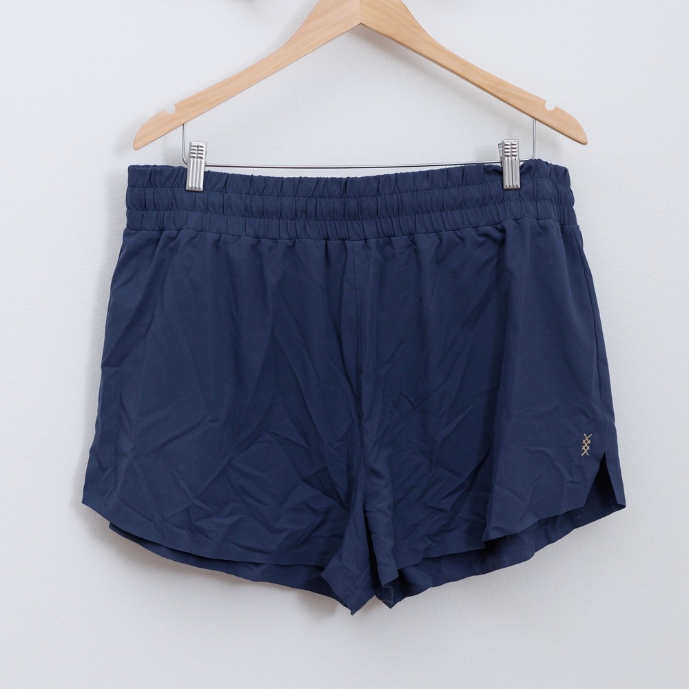 Rhone Women Navy Blue Active Training Shorts XXL Zipper Pocket